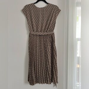 SHEIN Brown Tan Pleated Midi Sundress